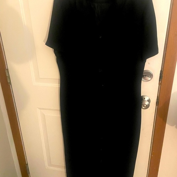 Talbots Vintage (Size 16) Black Button-down Career Office Midi Dress - Picture 9 of 12